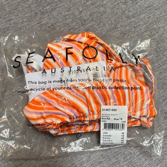 Seafolly Women's Slide Triangle Bikini Top, Size 10 - Picture 4 of 10